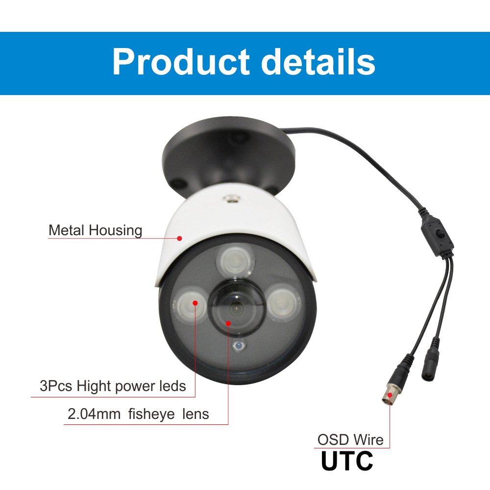 Anxinshi 5.0MP 4In1 Fisheye Bullet Camera AHD TVI CVI CVBS Output camera 180 viewing angle analog cctv camera