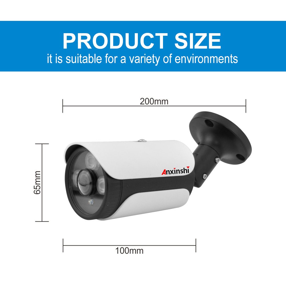 Anxinshi 5.0MP 4In1 Fisheye Bullet Camera AHD TVI CVI CVBS Output camera 180 viewing angle analog cctv camera