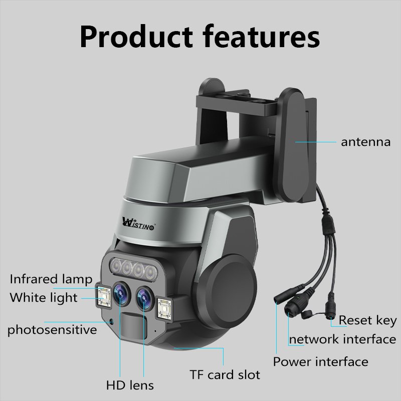 Wistino HD 10X zoom outdoor waterproof cctv camera color night vision motion detection network camera