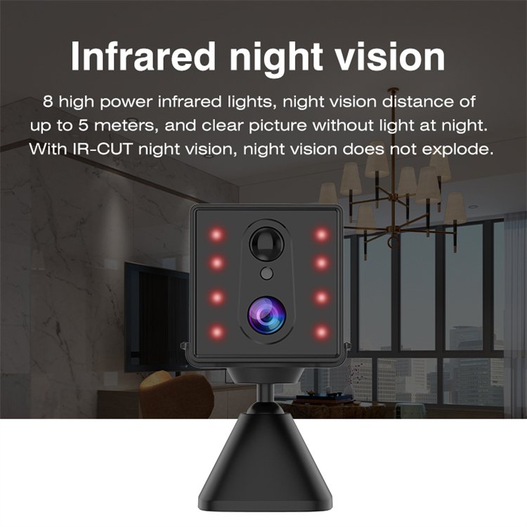 Mini Small Camera 4G WiFi Optional Night Vision 3MP Home Monitoring Wireless Indoor CCTV IP Camera Security Cameras with Audio