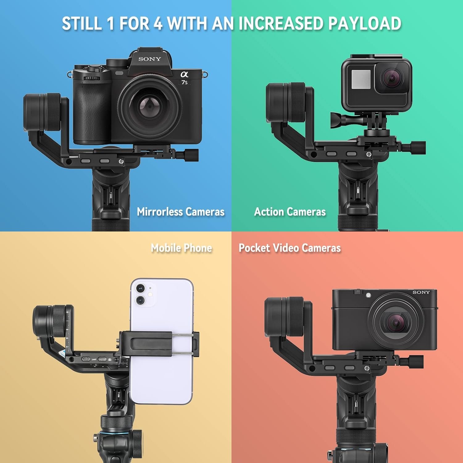 FeiyuTech Scorp Mini 3-Axis All in One Mobile Phone Mirrorless Sport Cameras Gimbal Stabilizer