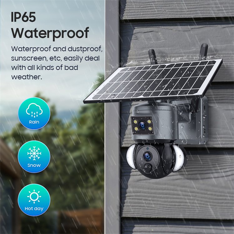 Rscamtom Ubox Solar Powered 4G Camera with 6MP Dual Lens Color Night Vision and Motion Detection