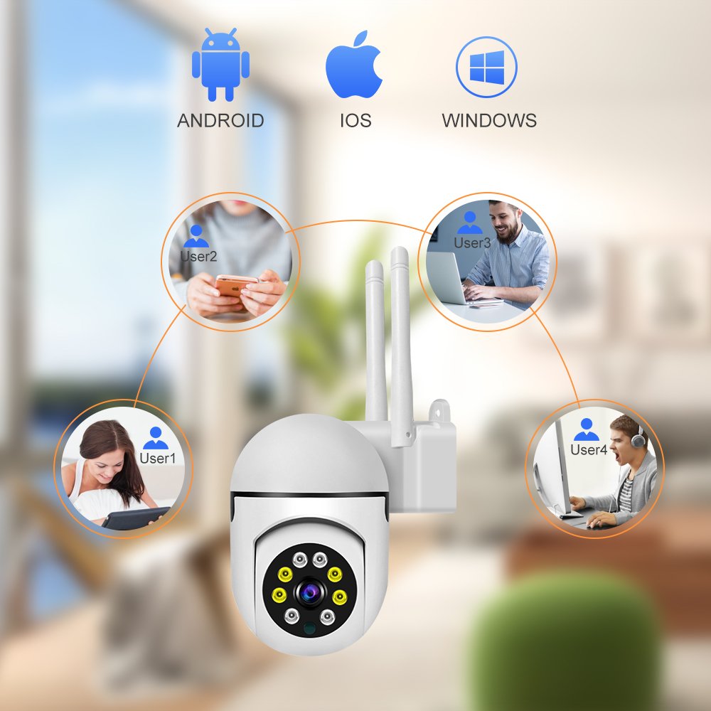 V380 3MP HD Full Color Night Vision Wireless IP Camera Smart Auto Tracking Wireless WiFi 4G Camera
