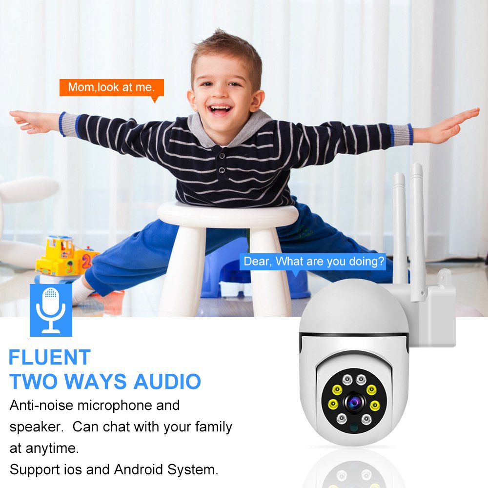 V380 3MP HD Full Color Night Vision Wireless IP Camera Smart Auto Tracking Wireless WiFi 4G Camera