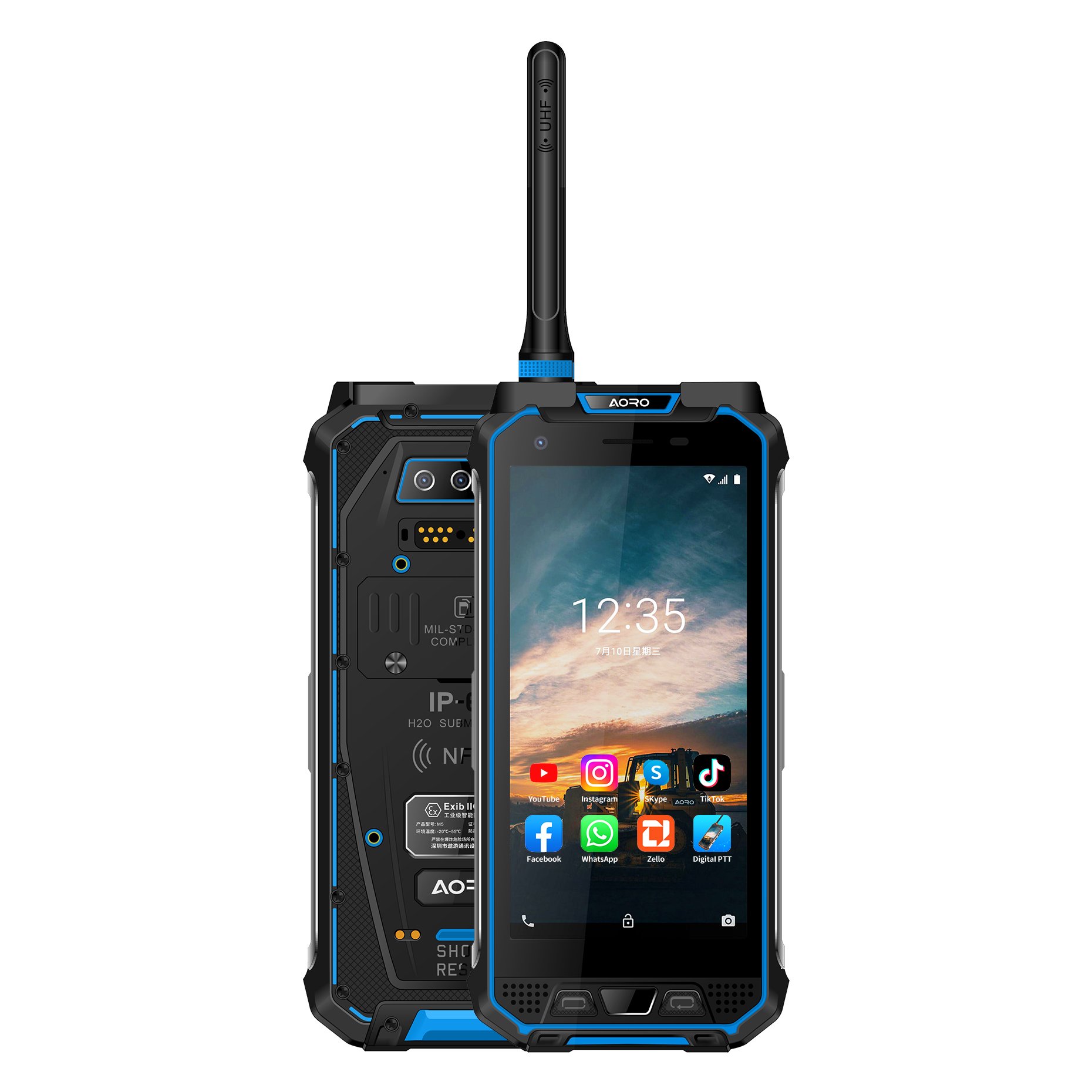AORO M5 shenzhen walkie talkie portable tlphone dmr phone supplier mobile phone with rfid rugged phone