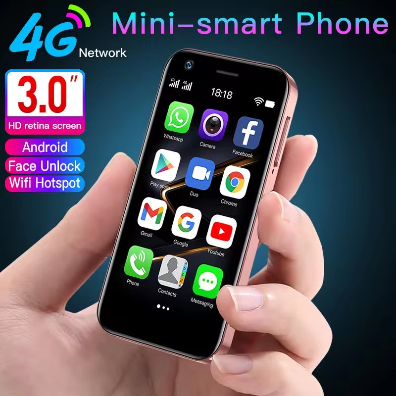 Mini LTE 4GB+128GB 4Inch Display Quad Core Android 10 Original 5MP Camera Dual SIM Small Phone SO YES XS16 4G Phone Smartphone