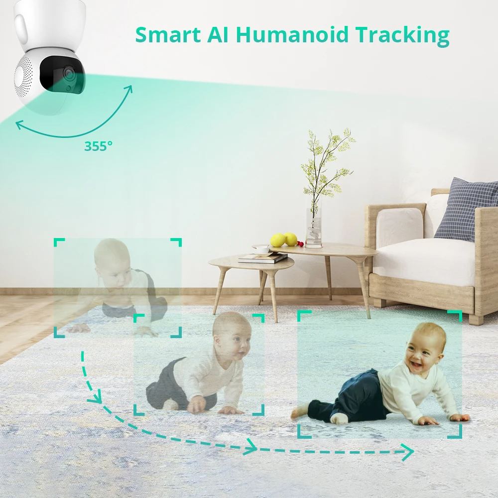 ICSEE 3MP WiFi IP Camera 1080P HD Dual lens Wireless Baby Monitor Indoor Security Surveillance PTZ Network Cameras