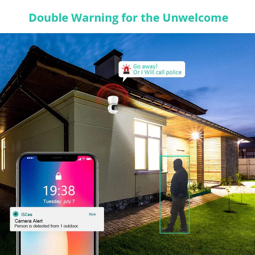 ICSEE 3MP WiFi IP Camera 1080P HD Dual lens Wireless Baby Monitor Indoor Security Surveillance PTZ Network Cameras