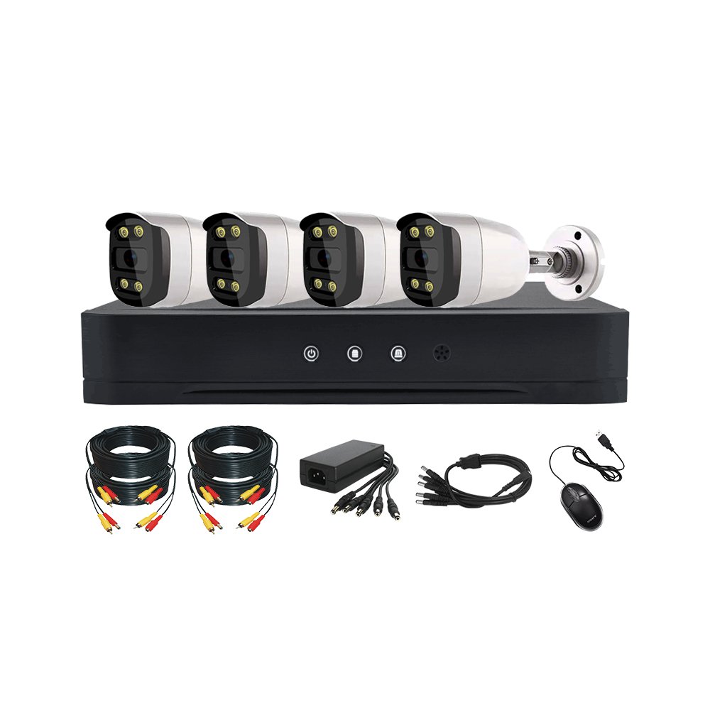original factory TVI full color built in audio cctv dvr kit set outdoor waterproof and indoor analog coaxial audio camera
