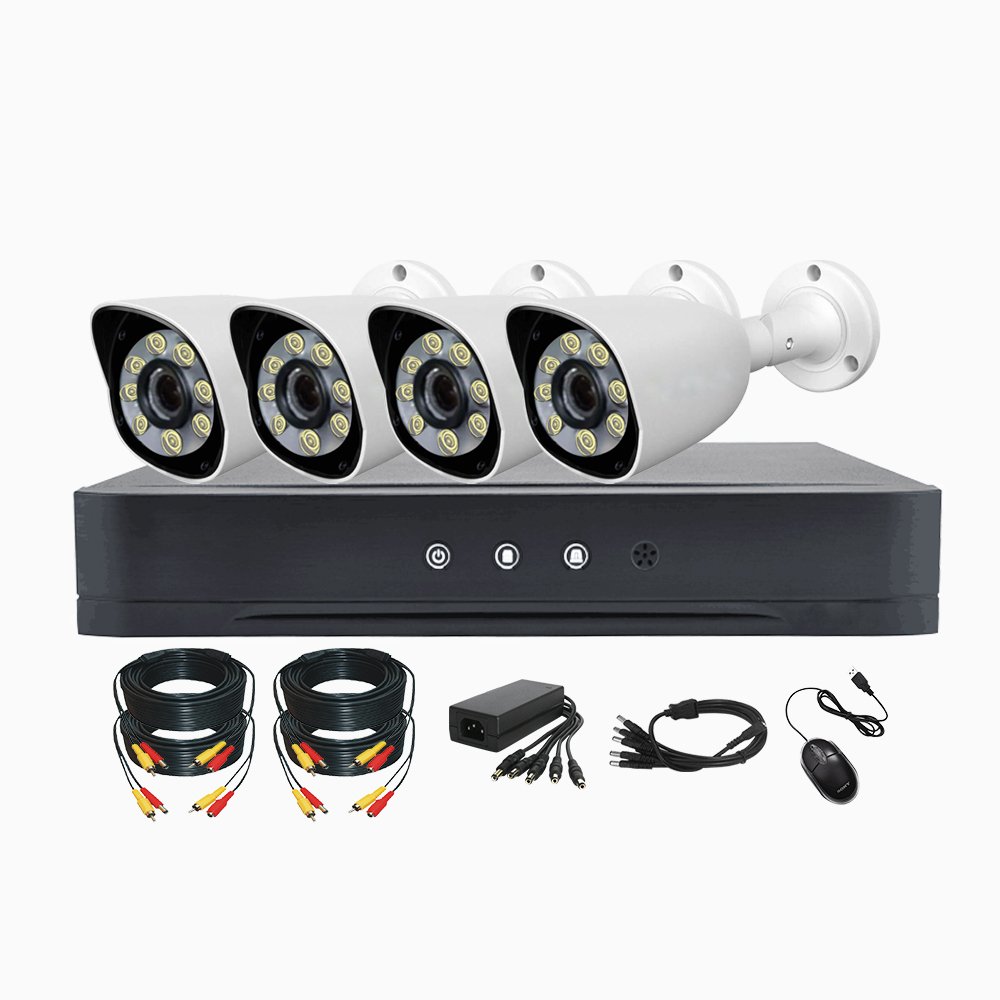 original factory TVI full color built in audio cctv dvr kit set outdoor waterproof and indoor analog coaxial audio camera