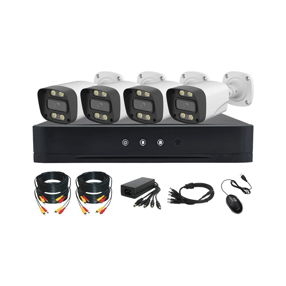 original factory TVI full color built in audio cctv dvr kit set outdoor waterproof and indoor analog coaxial audio camera