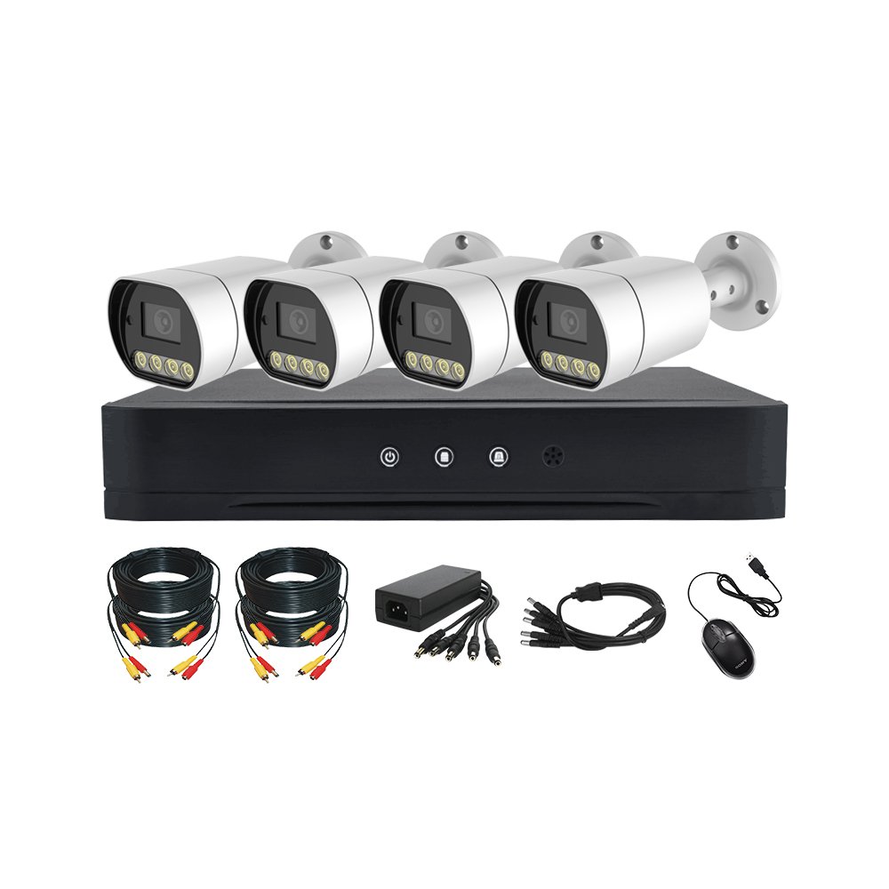 original factory TVI full color built in audio cctv dvr kit set outdoor waterproof and indoor analog coaxial audio camera