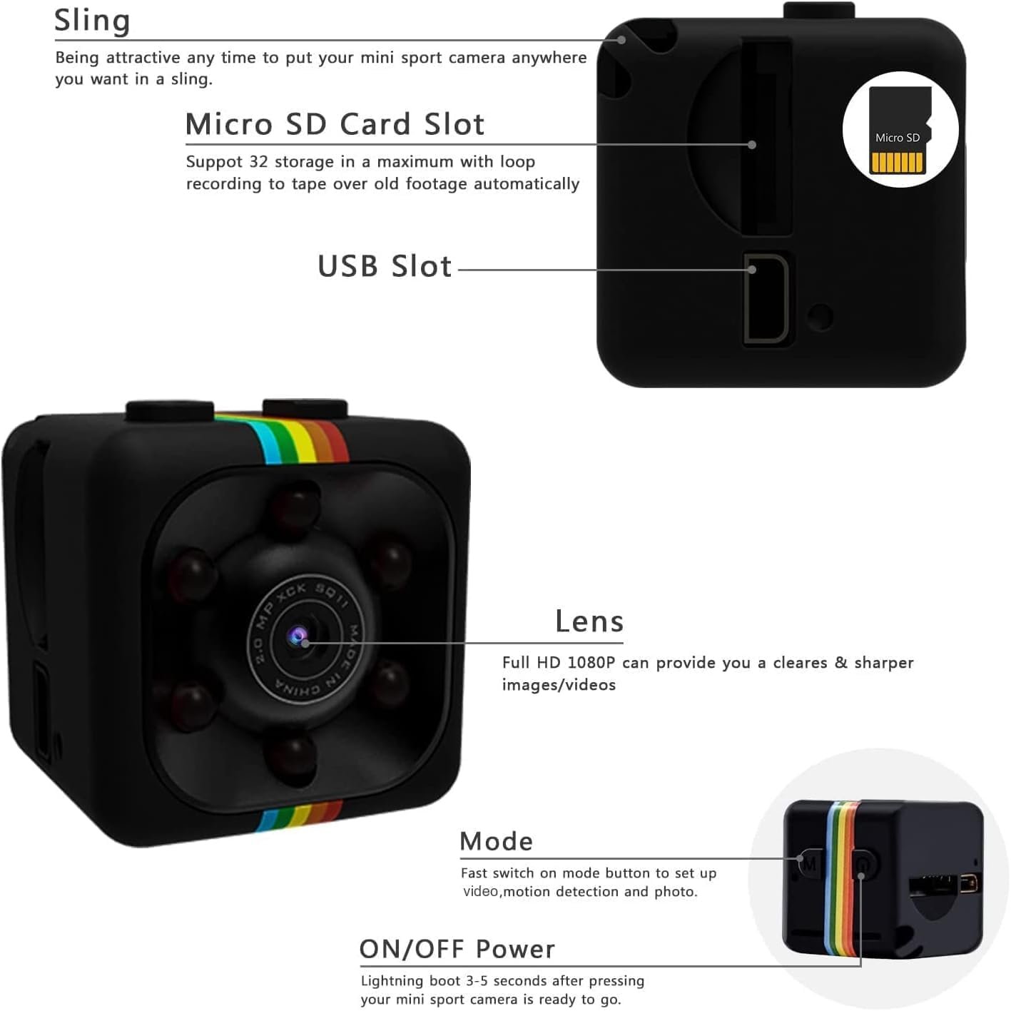 Hot Sales 1080P Night Vision Mini Camera Home Security Camera Mini Motion Detection Camera