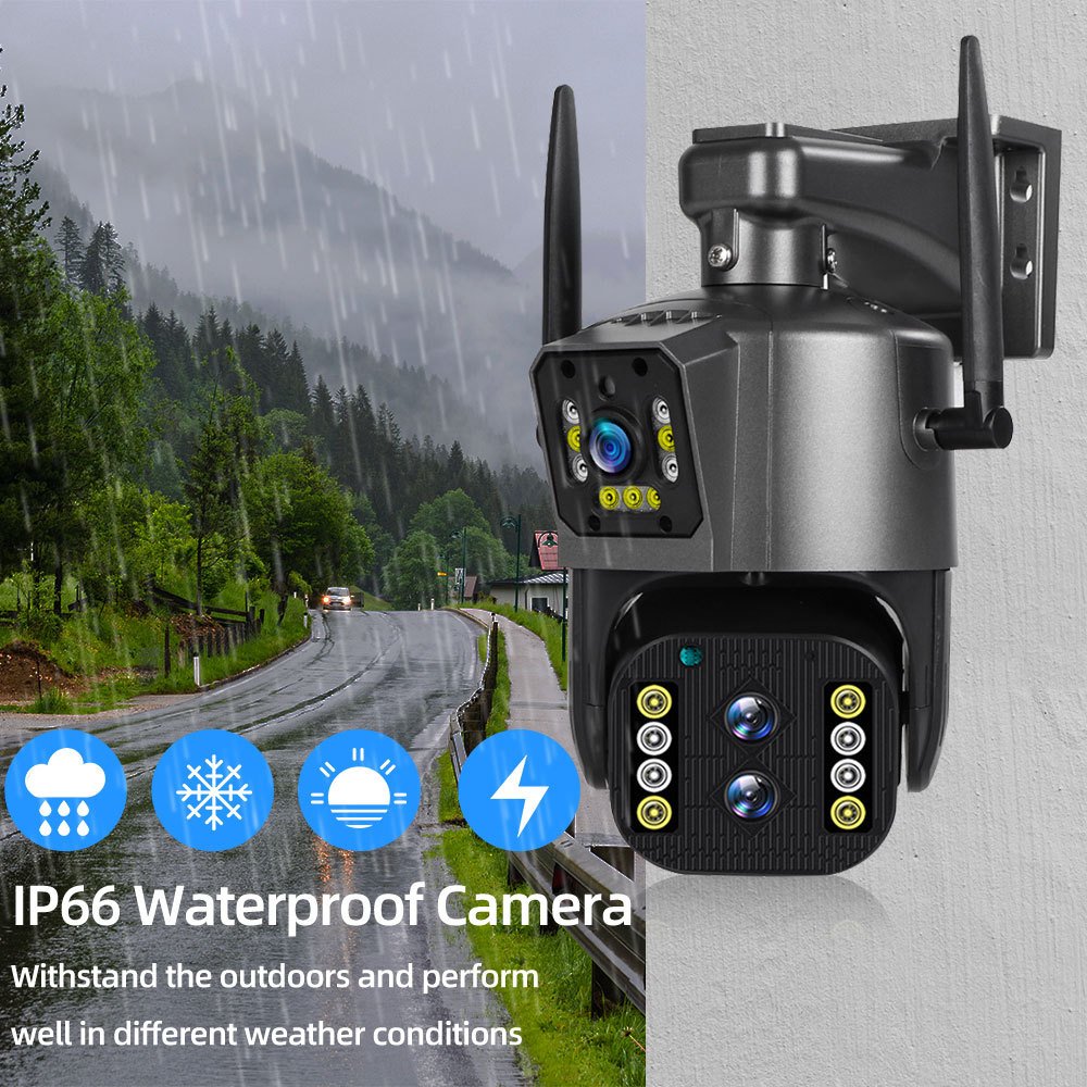Wistino 4K Outdoor 10X Optical Zoom Surveillance Cctv WIFI Security Camera Audio Ptz Three Lens Network Camera Security