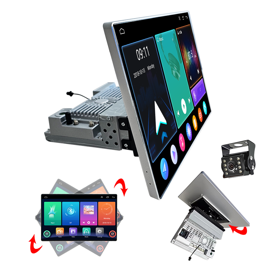 Universal Touch Screen Gps Car Radio Android Stereo 13 Inch Video Carplay 1 Din Car Dvd Player Rotation Screen Car Audio System