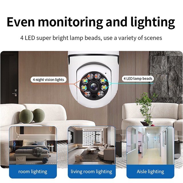 E27 5G Full Color Night Vision Network Camera Automatic Human Tracking Two-Way Audio Security Monitor Wifi Surveillance
