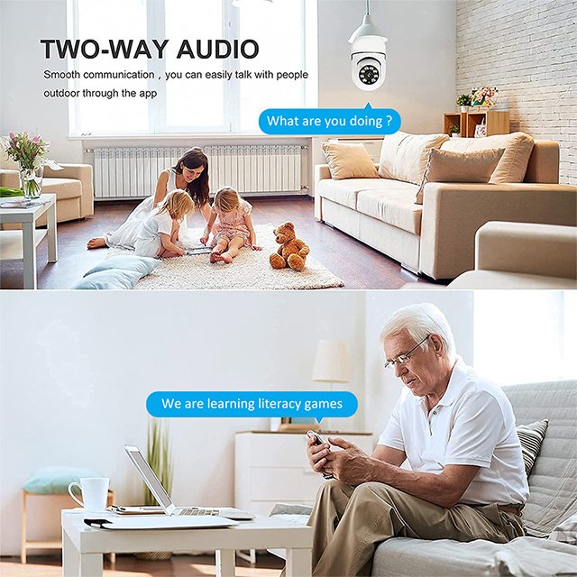 E27 5G Full Color Night Vision Network Camera Automatic Human Tracking Two-Way Audio Security Monitor Wifi Surveillance