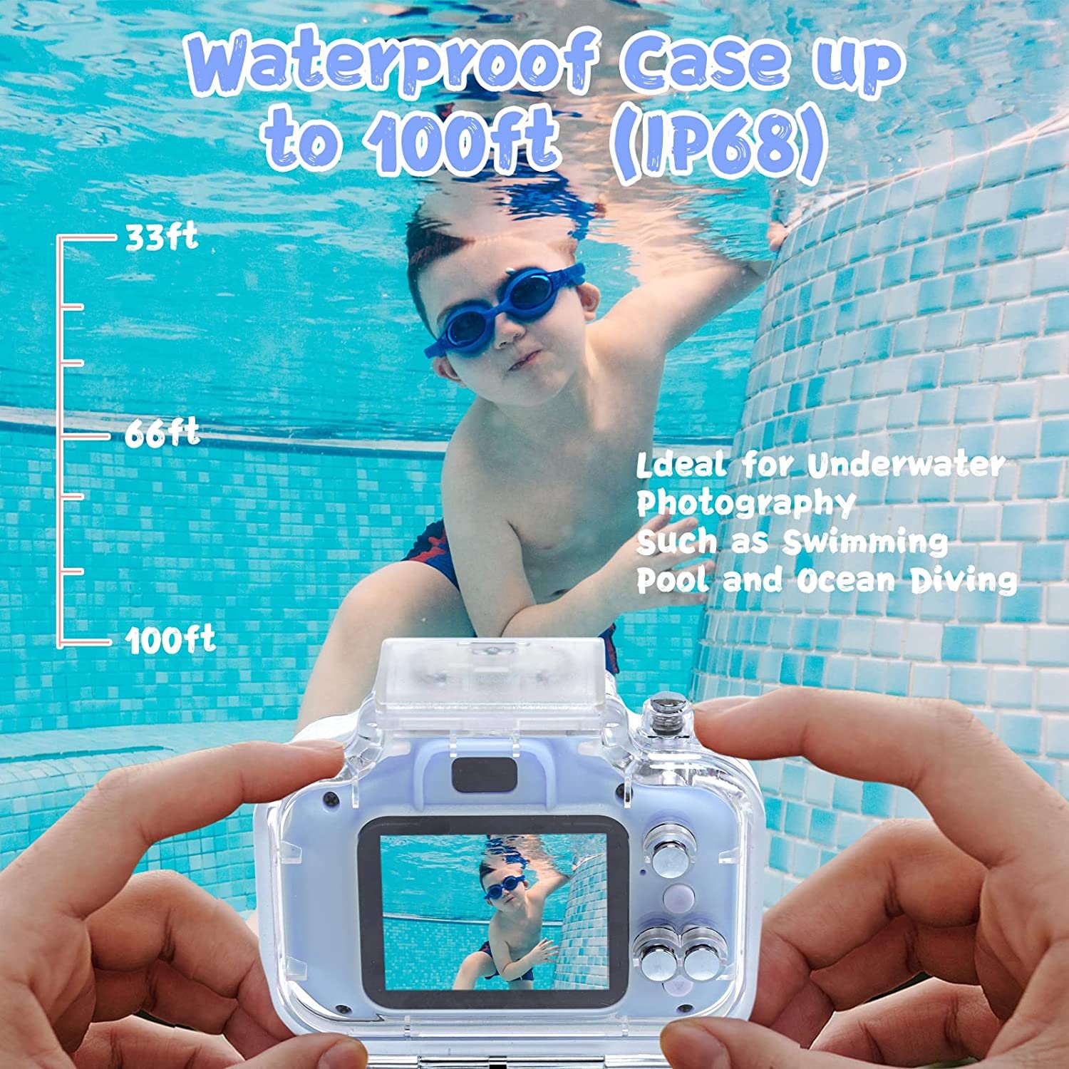 Gift for 6 7 8 9 10 years old girl kids waterproof camera christmas birthday gift toy suitable for 3-12 years old 1080P digital