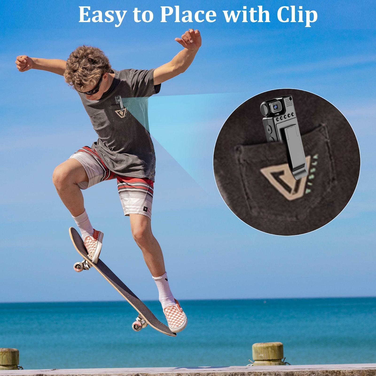 HD Recorder Handheld Back Clip HD Night Vision mini wireless camera Intelligent Sports Recorder