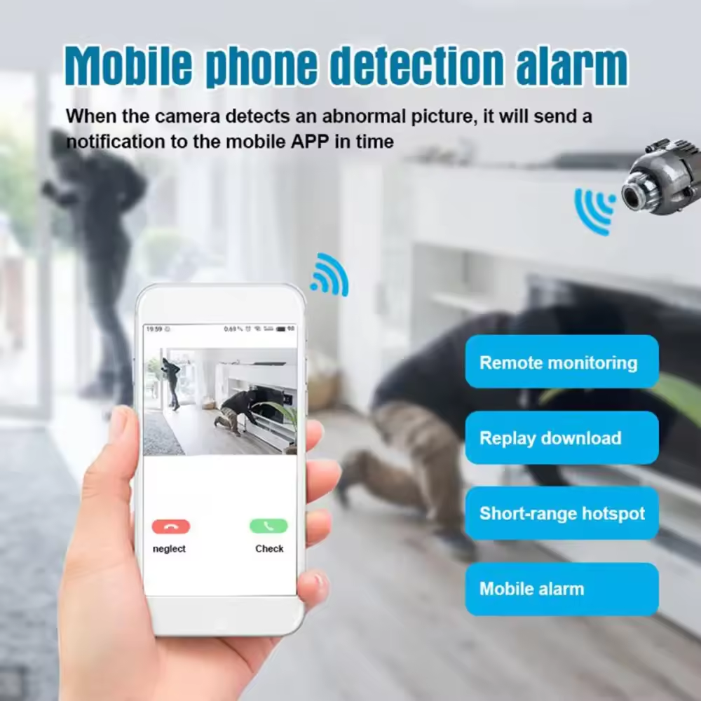 Mini WiFi Surveillance 2.4G WiFi Night Vision Motion Detection Home Safety Monitoring Wide-angle Detection IP Camera