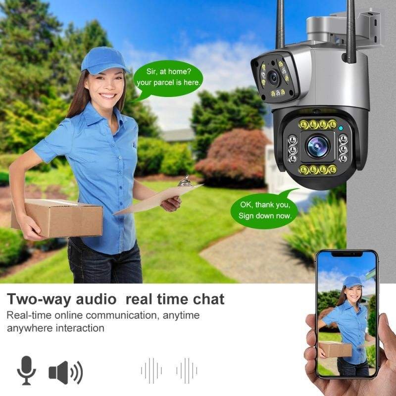 nice price of V380pro 4MP dual lens wifi cctv ip network with two way audio and night vision camera indoor and out door