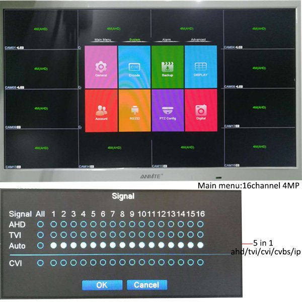 Factory Security CCTV System Analog Camera 16pcs Set 16 Channel DVR Kit 16CH HD Video Recorder