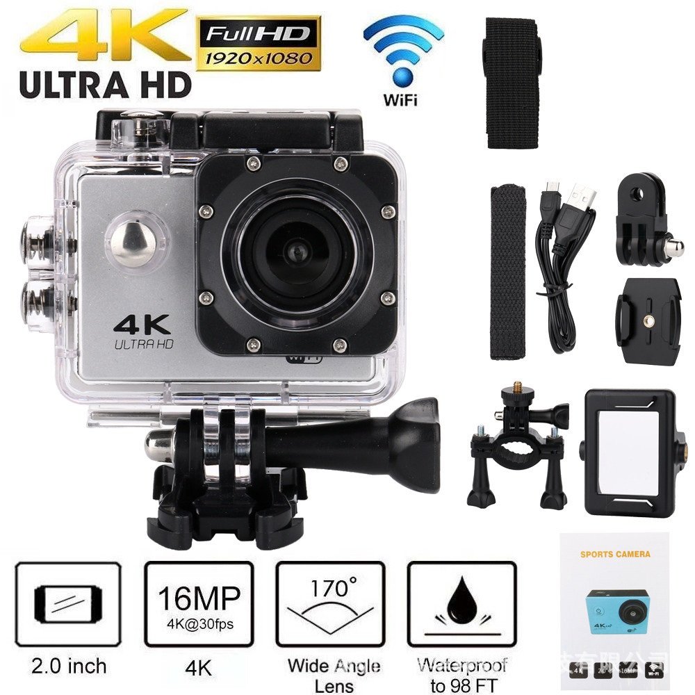4kwifi remote motion camcorder outdoor mini camera waterproof camera for gopro style go pro with screen color
