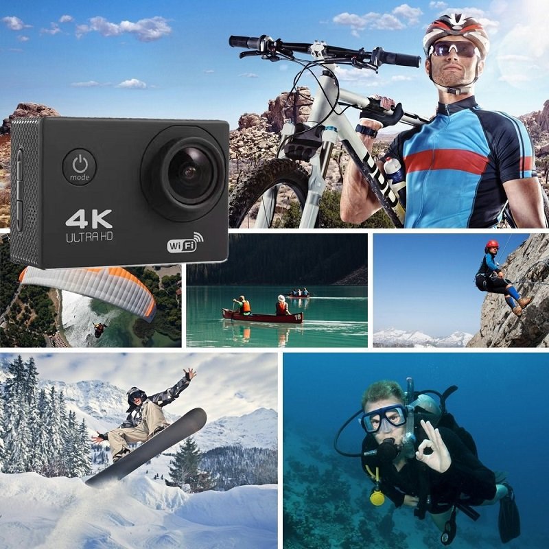 4kwifi remote motion camcorder outdoor mini camera waterproof camera for gopro style go pro with screen color
