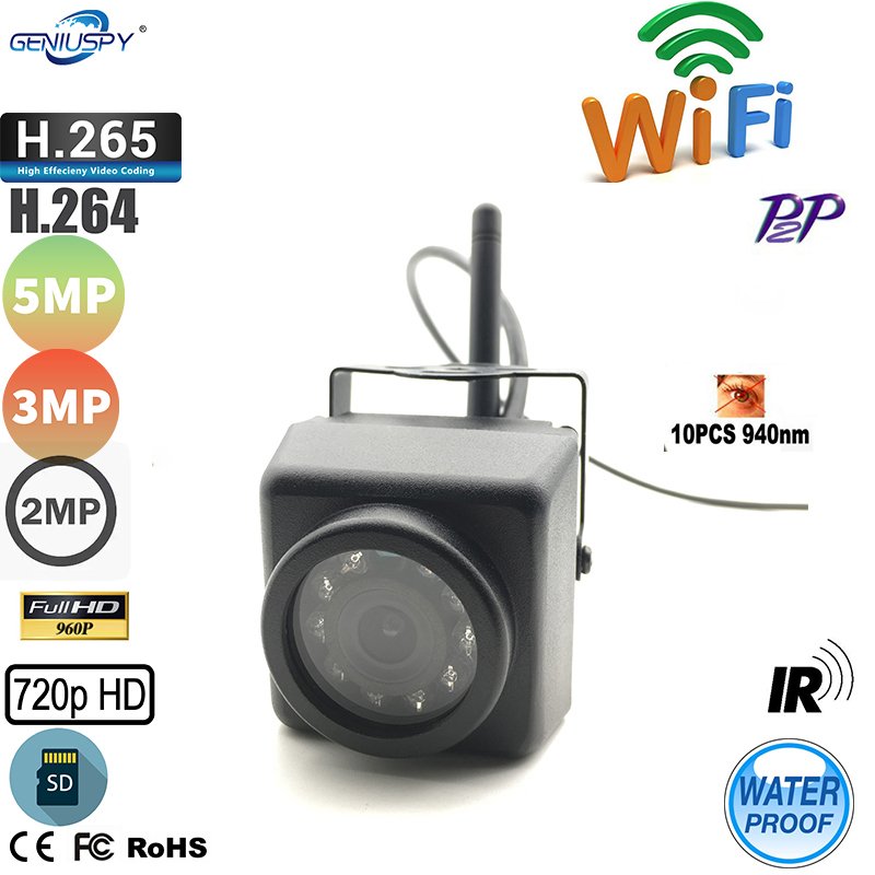 IP66 Waterproof Outdoor Car&Bird Nest Use 1080P 5MP 4MP HD 940nm&850nm IR Mini Camera Wifi SD Card Slot