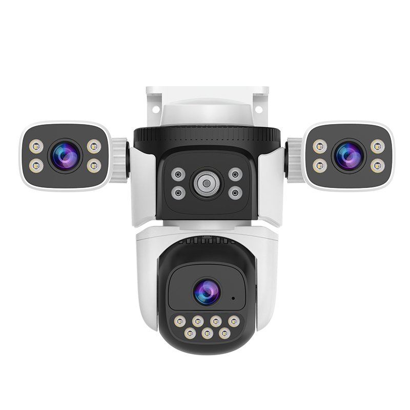 6MP Multi lens new WiFi rotatable outdoor camera three split screen home CCTV camera adjustable lens ip security cameras