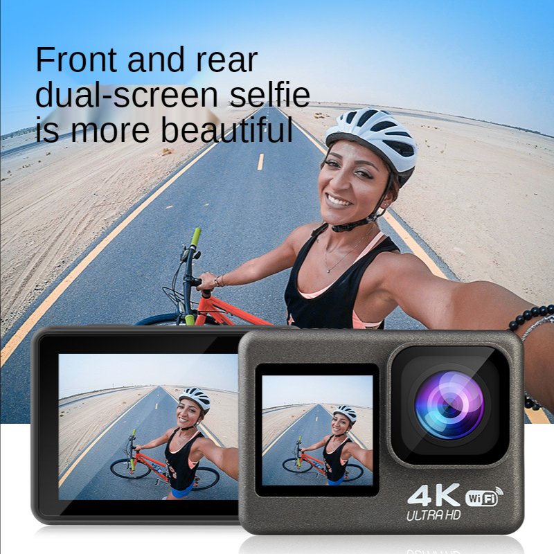 Wholesale 4k Wifi Sport Action Camera Mini Go Pro Video 2 Inch Network 32GB Support Microsd for Outdoor Dual Screen Waterproof