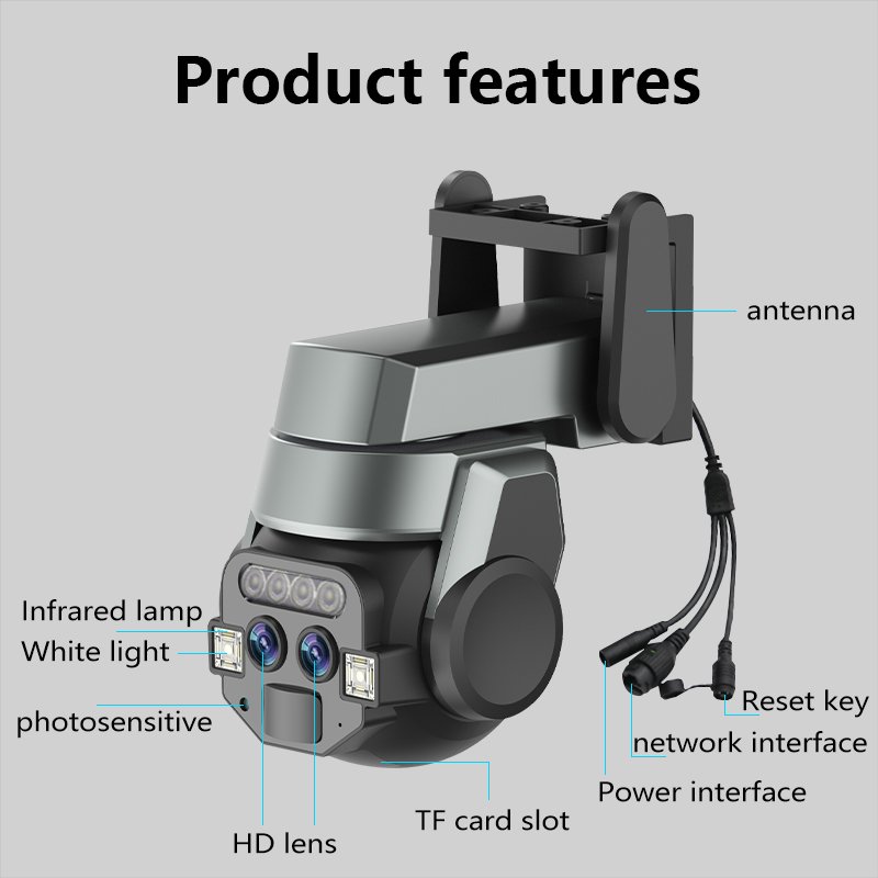 Carecam OEM Humaniod Tracking 6MP 10X Hybrid Zoom Dual 3MP Lens WiFi Outdoor PTZ Camera Wireless WiFi Security Cameras