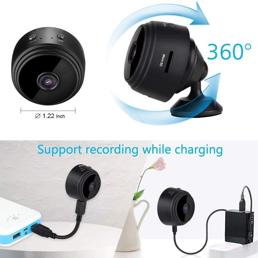 Mini Camera WiFi Camera Cell Phone App Wireless Recording 1080P HD Nanny Camera with Vision
