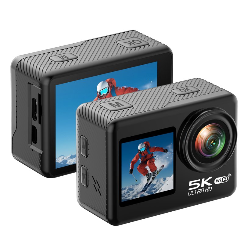 5K Action Camera Ultra Clear WIFI Dual Color Screen 2.0inch 30 FPS Video Selfie EIS Anti-shake IP68 30m Waterproof Sports Camera