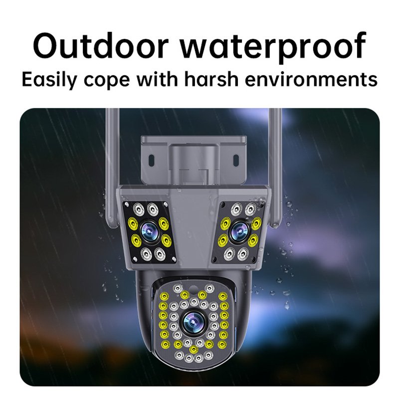 Wistino 6K three lens wireless camera wifi human motion tracking two way voice wifi security camera