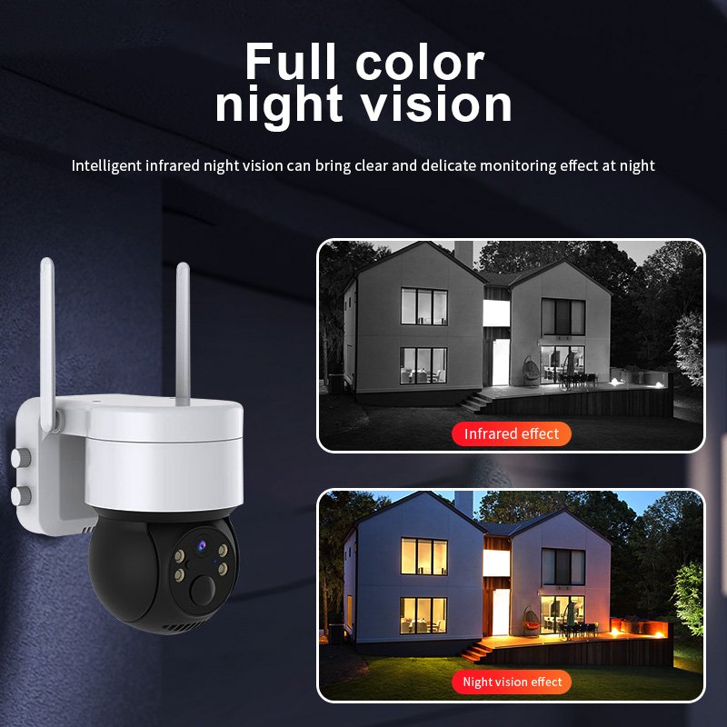 3MP Low Power PIR Wireless 360 Web PTZ Outdoor Solar Ip Wifi Security Camera System Full Color Night CCTV Network Camera