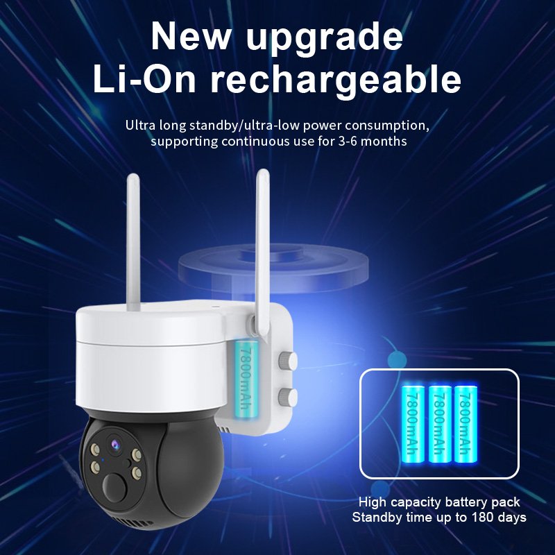 3MP Low Power PIR Wireless 360 Web PTZ Outdoor Solar Ip Wifi Security Camera System Full Color Night CCTV Network Camera