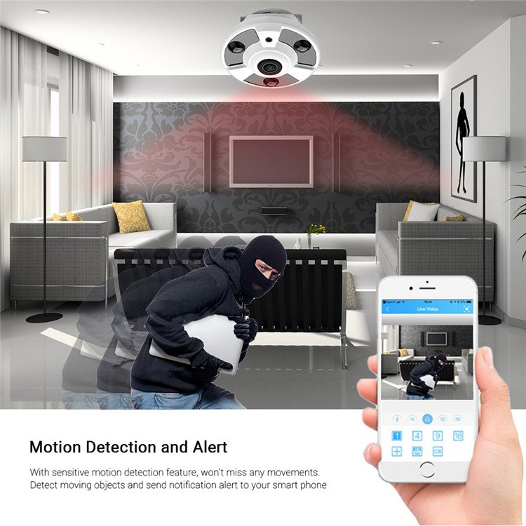 H.265 5MP Fisheye Panoramic Night Vision POE IP Security Dome Indoor CCTV Camera With Audio
