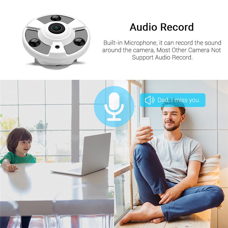 H.265 5MP Fisheye Panoramic Night Vision POE IP Security Dome Indoor CCTV Camera With Audio