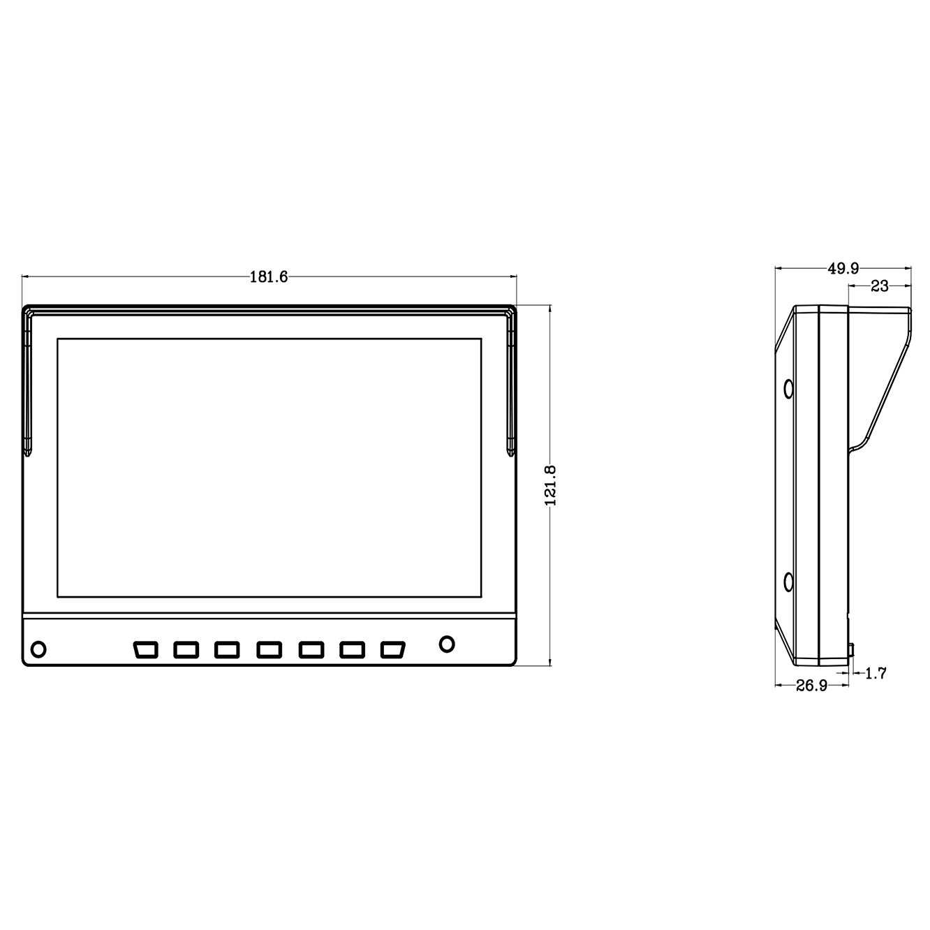 7 inch Screen Size Optional Analog High Definition Rear View android bus Monitor Camera System