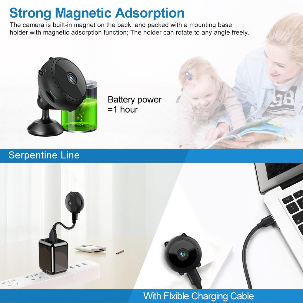 latest mini security memory card photo wifi camera With Magnet Bracket A9 upgraded version