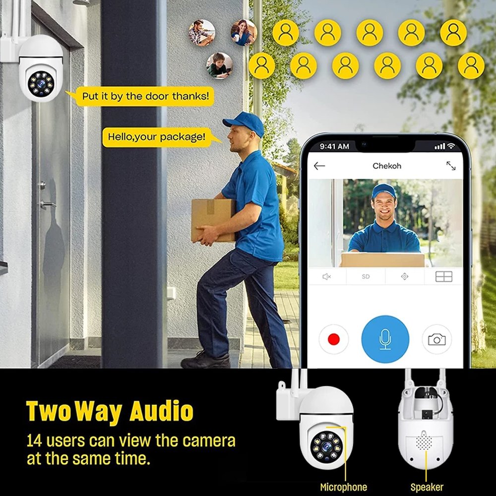 A7 1080P PTZ Network Camera 2MP WIFI Home Security Camera 360 Degree Rotating HD Night Vision Video 360 Camera