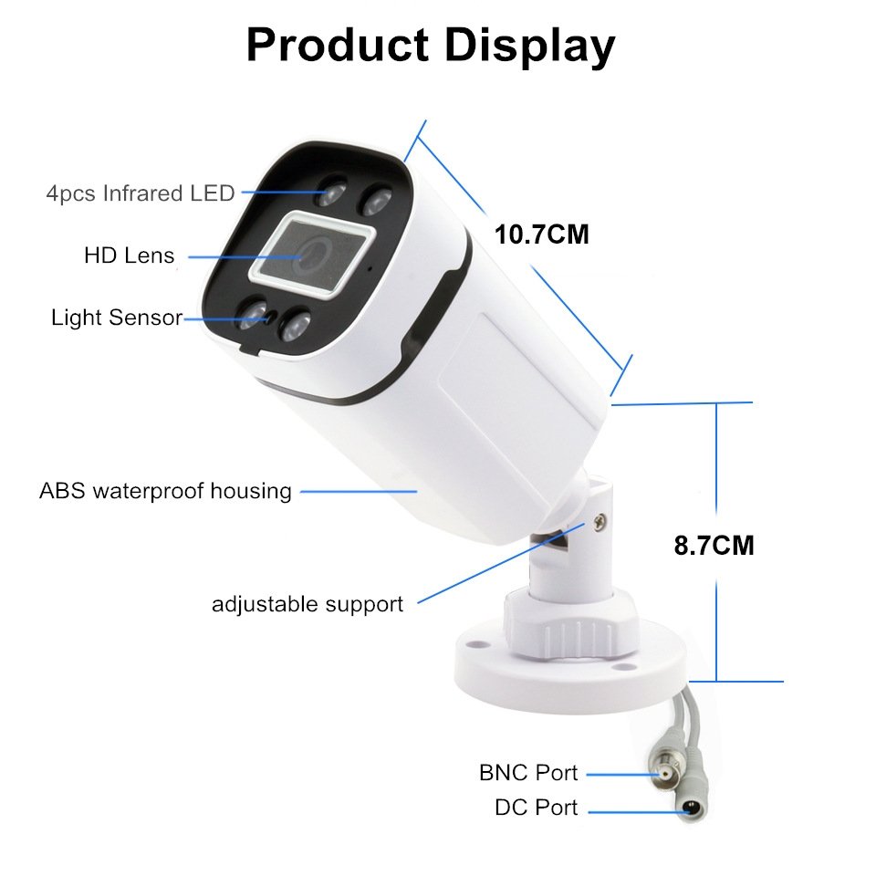 outside high resolution night vision security bullet CVI TVI AHD CCTV full color 5mp analog camera