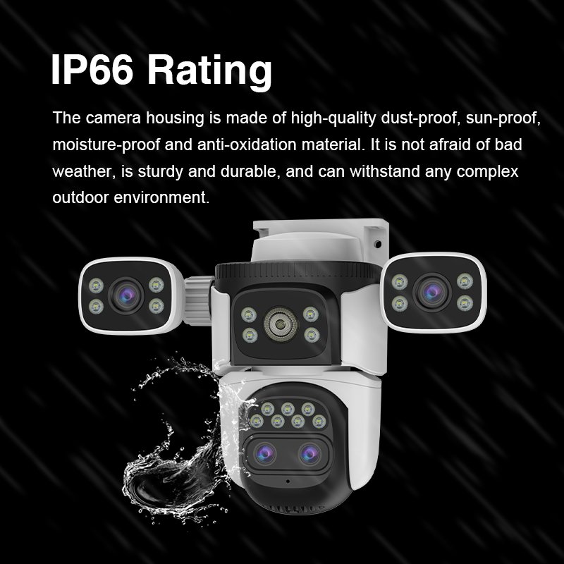 New listed Full HD outdoor dual lens three screen wifi camera AI automatic tracking smart wireless solar security camera