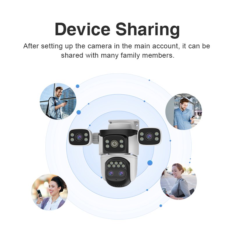 New listed Full HD outdoor dual lens three screen wifi camera AI automatic tracking smart wireless solar security camera