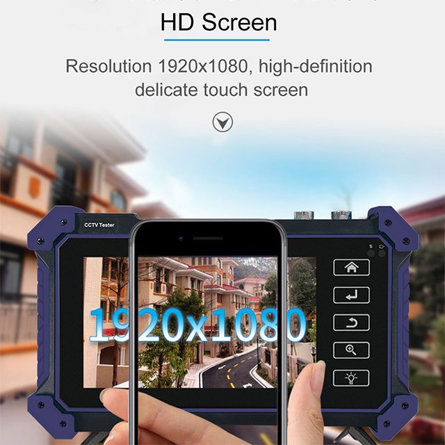PEGATAH 5inch IPS Touch Screen CVBS Analog Camera Test 4K HD Support POE PTZ WiFi CCTV IP Camera Tester Monitor