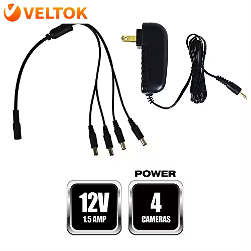 12v 2a 100v-240v Security Camera Power Supply With 4-way Power Splitter Cable Cctv Power Adapter For Analog/ahd Dvr/camera