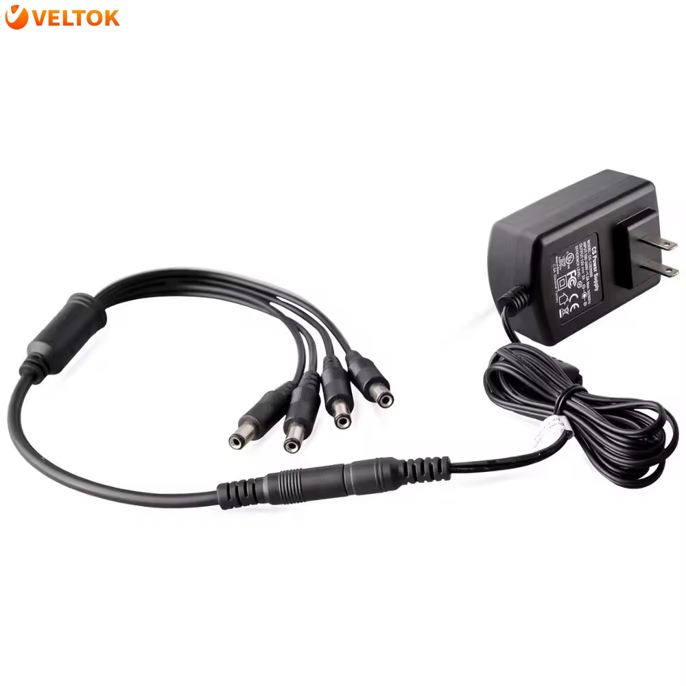 12v 2a 100v-240v Security Camera Power Supply With 4-way Power Splitter Cable Cctv Power Adapter For Analog/ahd Dvr/camera