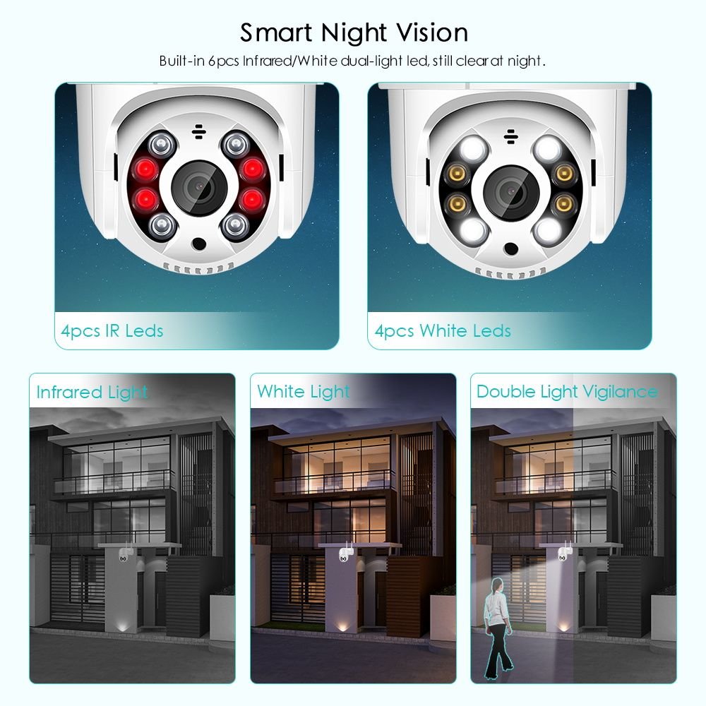 ICsee 1080P IP66 Outdoor 2MP Wireless IP Camera Wifi Speed Dome PTZ Two Way Audio IR Night Vision CCTV Security Camera