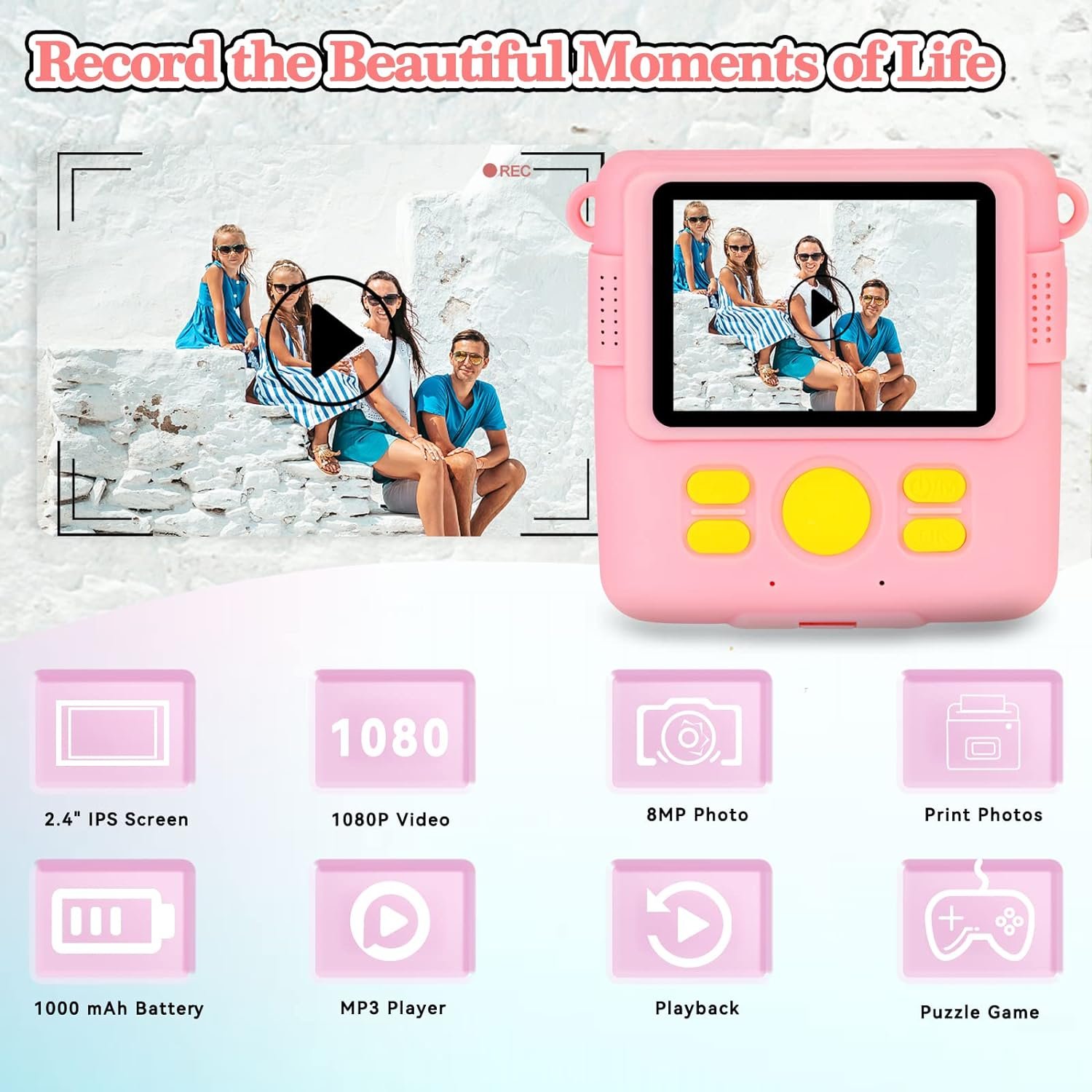 kids toy Digital Children Camera Instant 2.4 Inch Digital kid Camera Mini Thermal Printer instant photo camera ABS-681